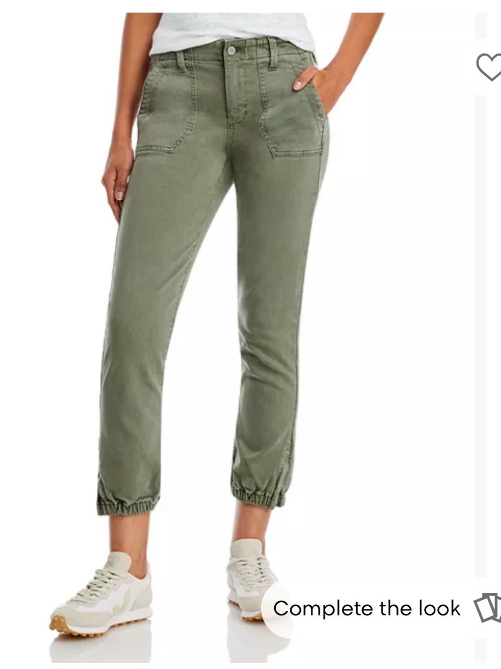 PAIGE Olive Green Cropped Jogger Jeans
